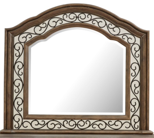 Traditional Shaped Dresser Mirror with Metal Trim
