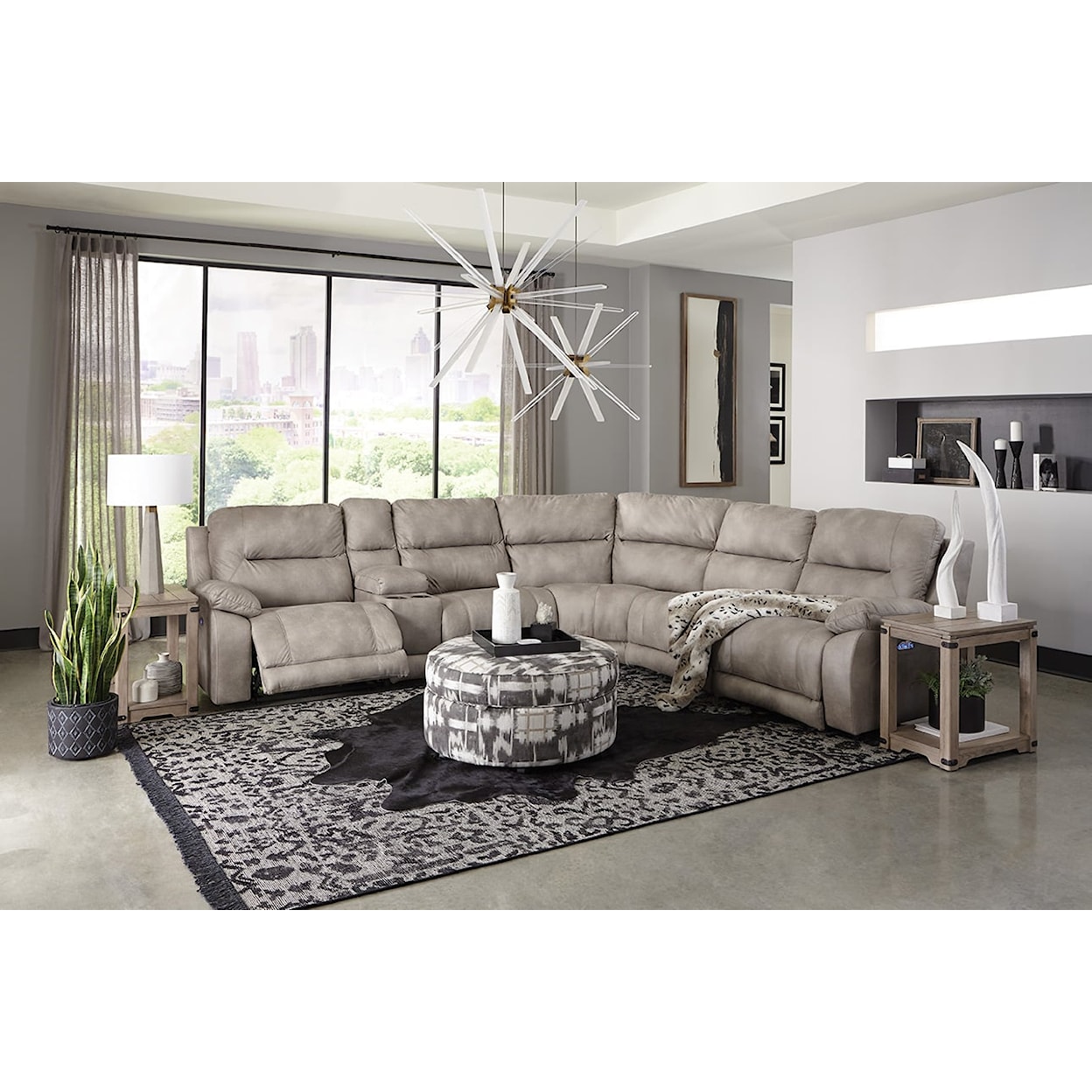 England EZ9K00/H Series 6-Piece Sectional Sofa with Power Headrest