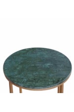 LR Home Side Tables Contemporary Green Marble End Table