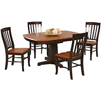 5-piece Dining Set with Rake Back Chairs and Butterfly Leaf