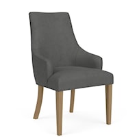 Contemporary Upholstered Dining Chair with Slope Arms