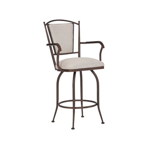 Durham Angled Swivel With Back & Arms Counter Stool With Welt