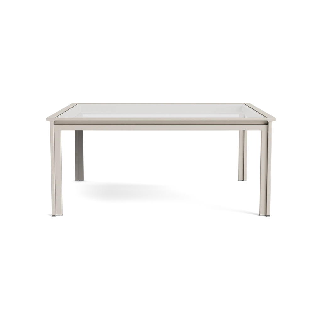 Modern 45" Sq. Glass-Top Chat Table