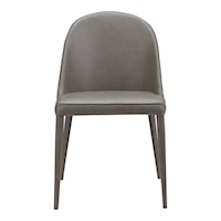 Contemporary Dark Grey Vegan Leather Dining Chair