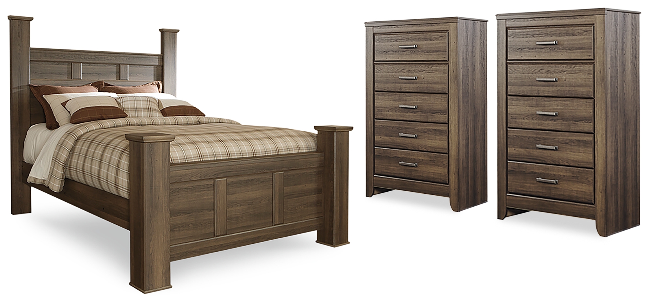 Queen Poster Bed And 2 Chests