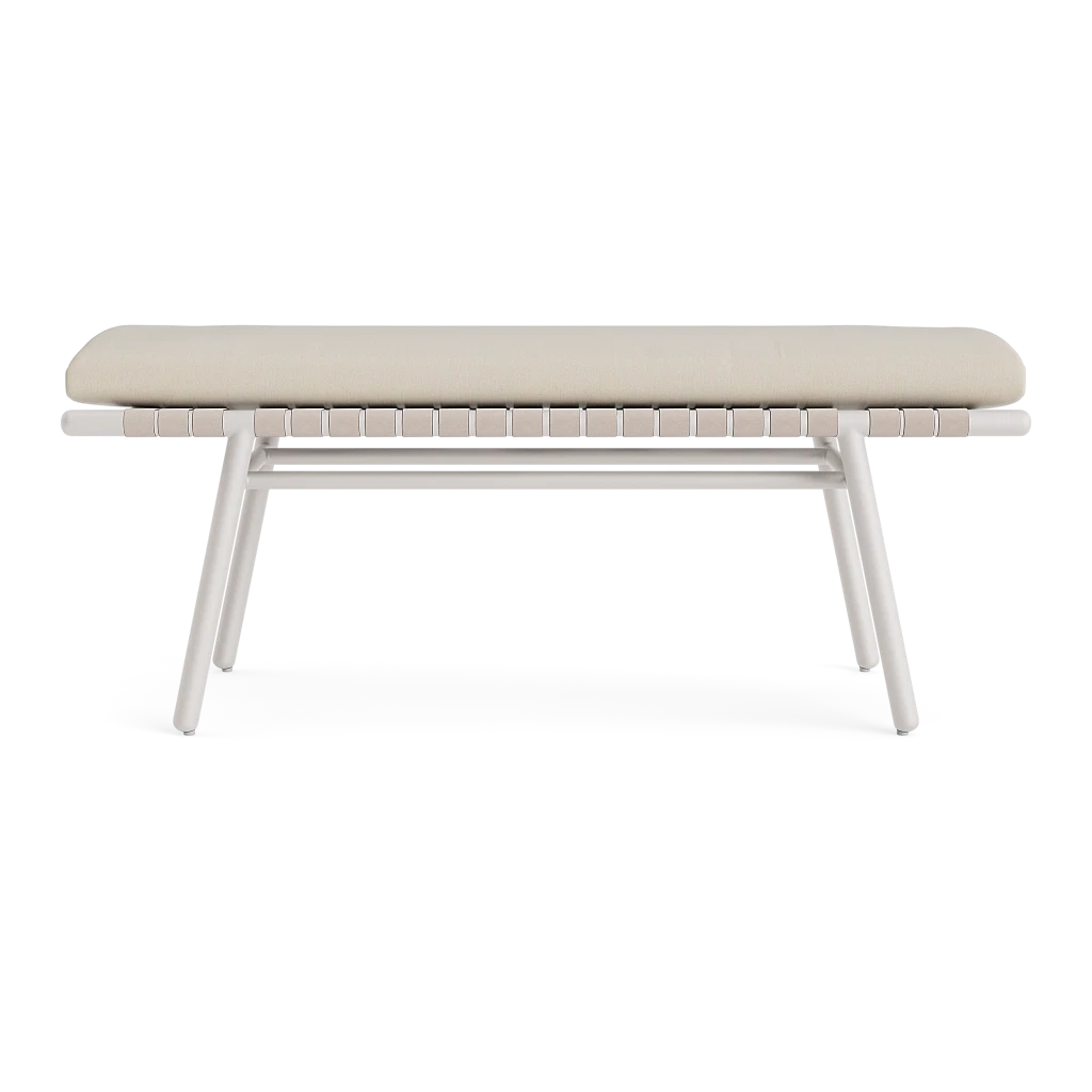 51" Aluminum Dining Bench w/Strap Accent