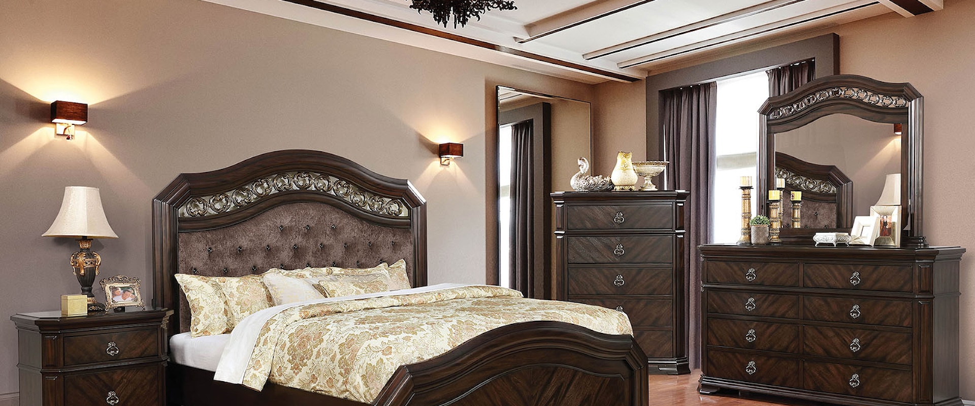 Traditional 4 Piece Queen Bedroom Set