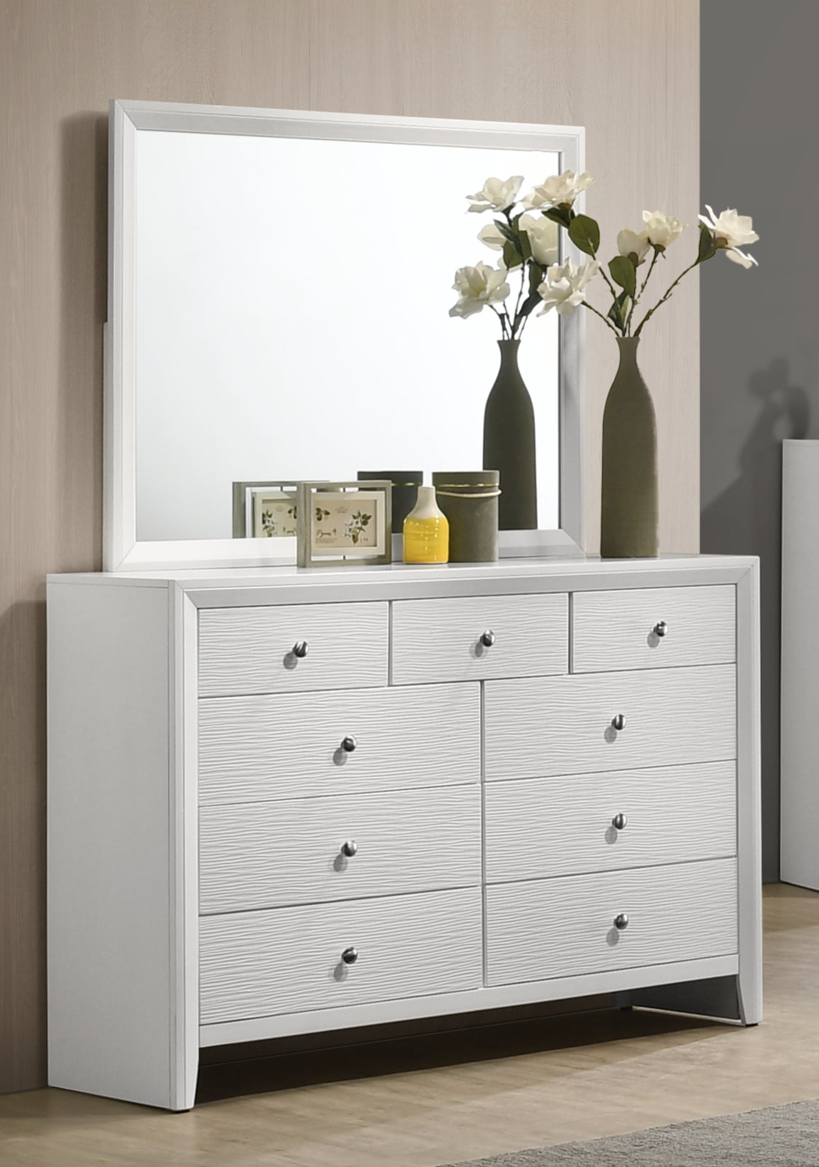 Crown Mark Evan Dresser & Mirror Set