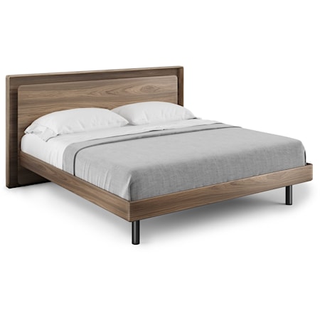 Contemporary King Platform Bed with Built-in Lighting and Adjustable Frame
