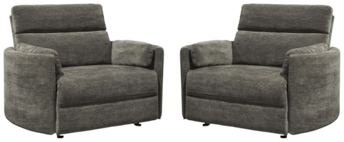 Casual Extra Wide Power Glider Recliner (Set of 2)