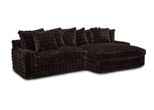 Casual 2-Piece Sectional Sofa with Right Facing Chaise