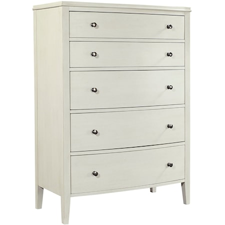 Transitional Tall 5-Drawer Bedroom Chest with Cedar Lined Bottom Drawer