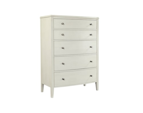 Transitional Tall 5-Drawer Bedroom Chest with Cedar Lined Bottom Drawer