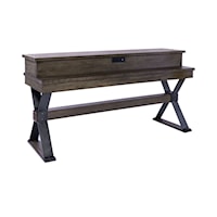 Rustic Industrial Console Bar Table with Charging Station