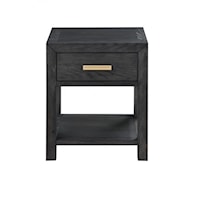 Transitional 1-Drawer Nightstand with Shelf