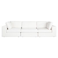 Muse 3Pc Modular Sofa In Mist White Performance Fabric