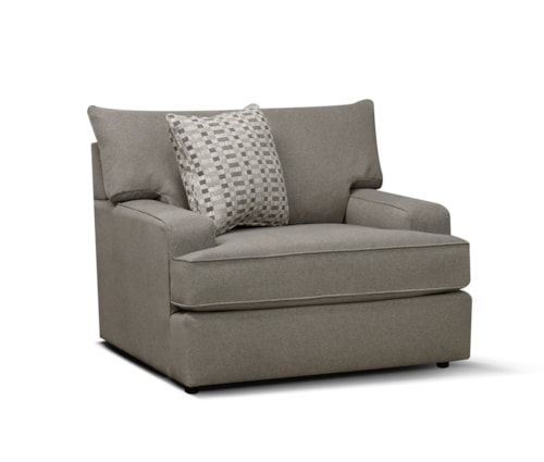 Casual Chair and a Half with Wide Track Arms