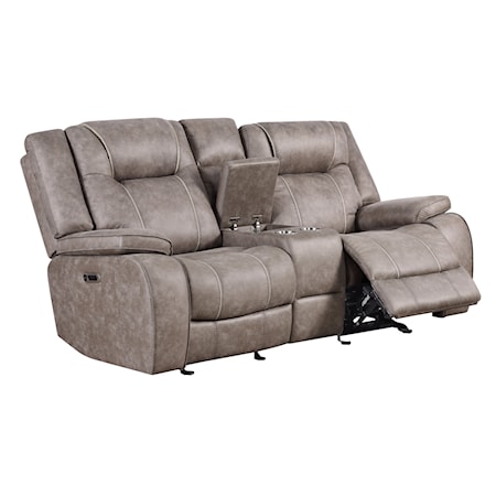 Manual Reclining Loveseat with Console