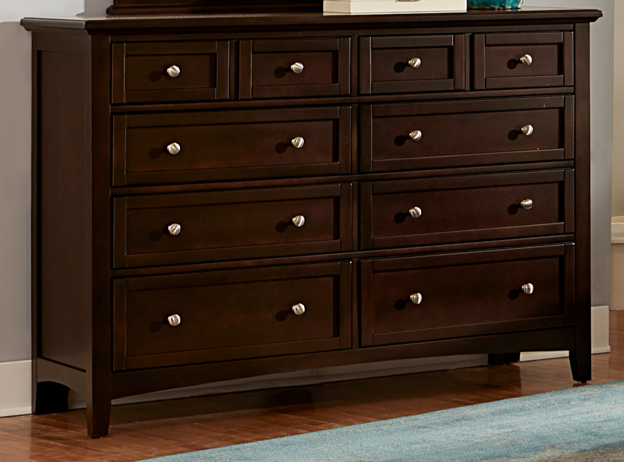 Vaughan-Bassett Bonanza 8-Drawer Dresser and Landscape Mirror Set