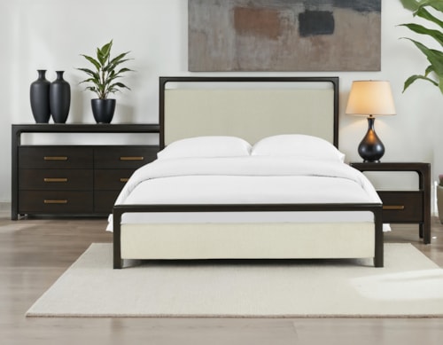 Contemporary 3-pc. Upholstered King Panel Bedroom Set