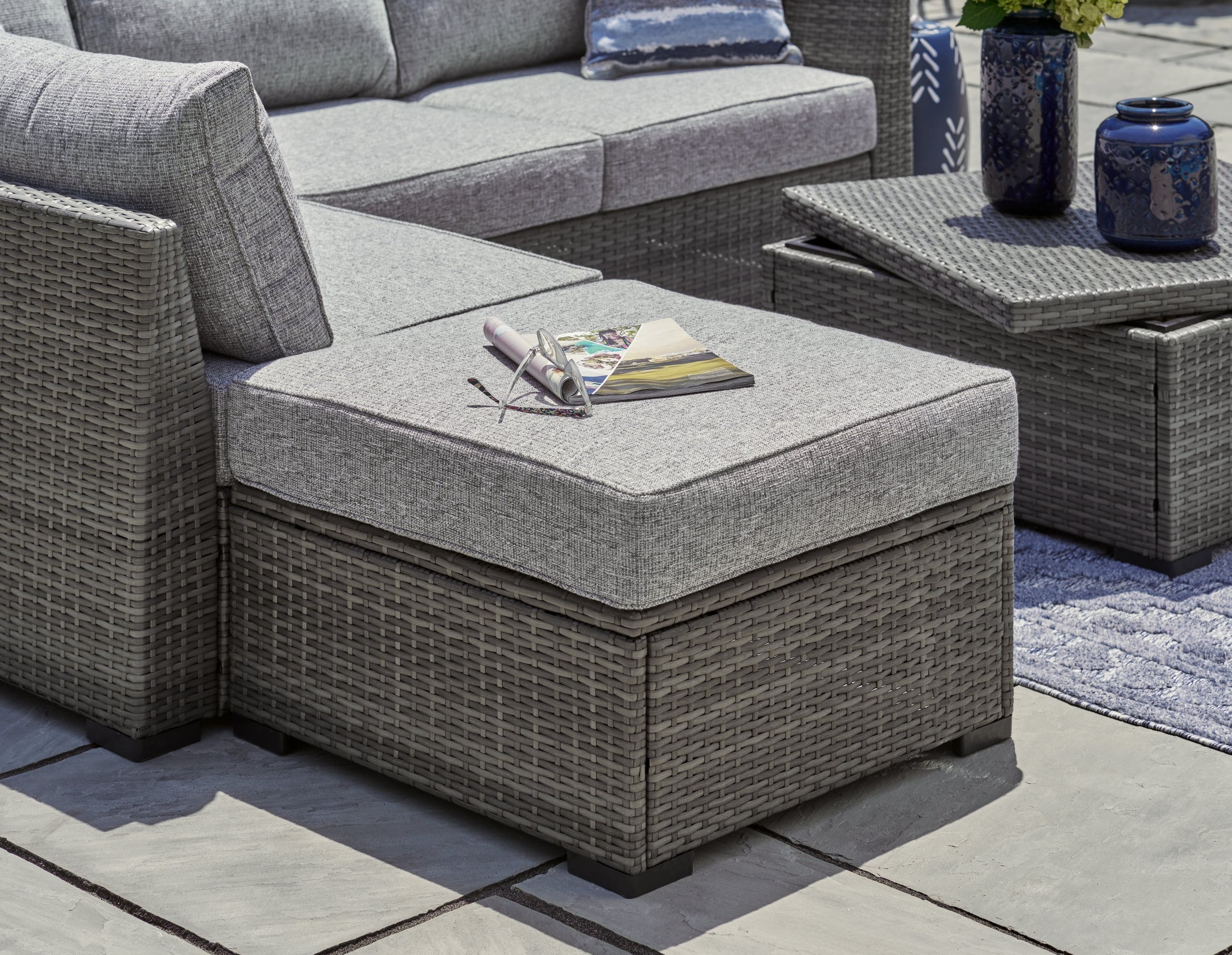 Ashley Signature Design Petal Road P297-070 Outdoor Loveseat Sectional ...