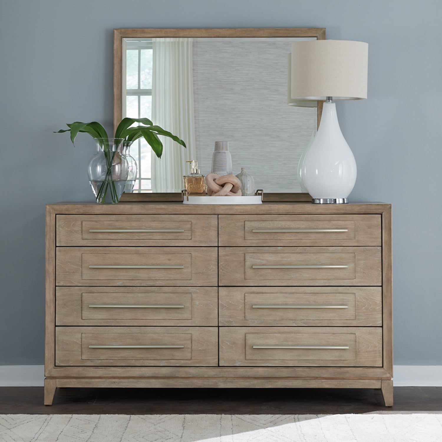 Liberty Furniture Brentwood 8-Drawer Dresser and Mirror