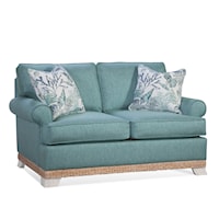 Transitional Loveseat with Rolled Arms