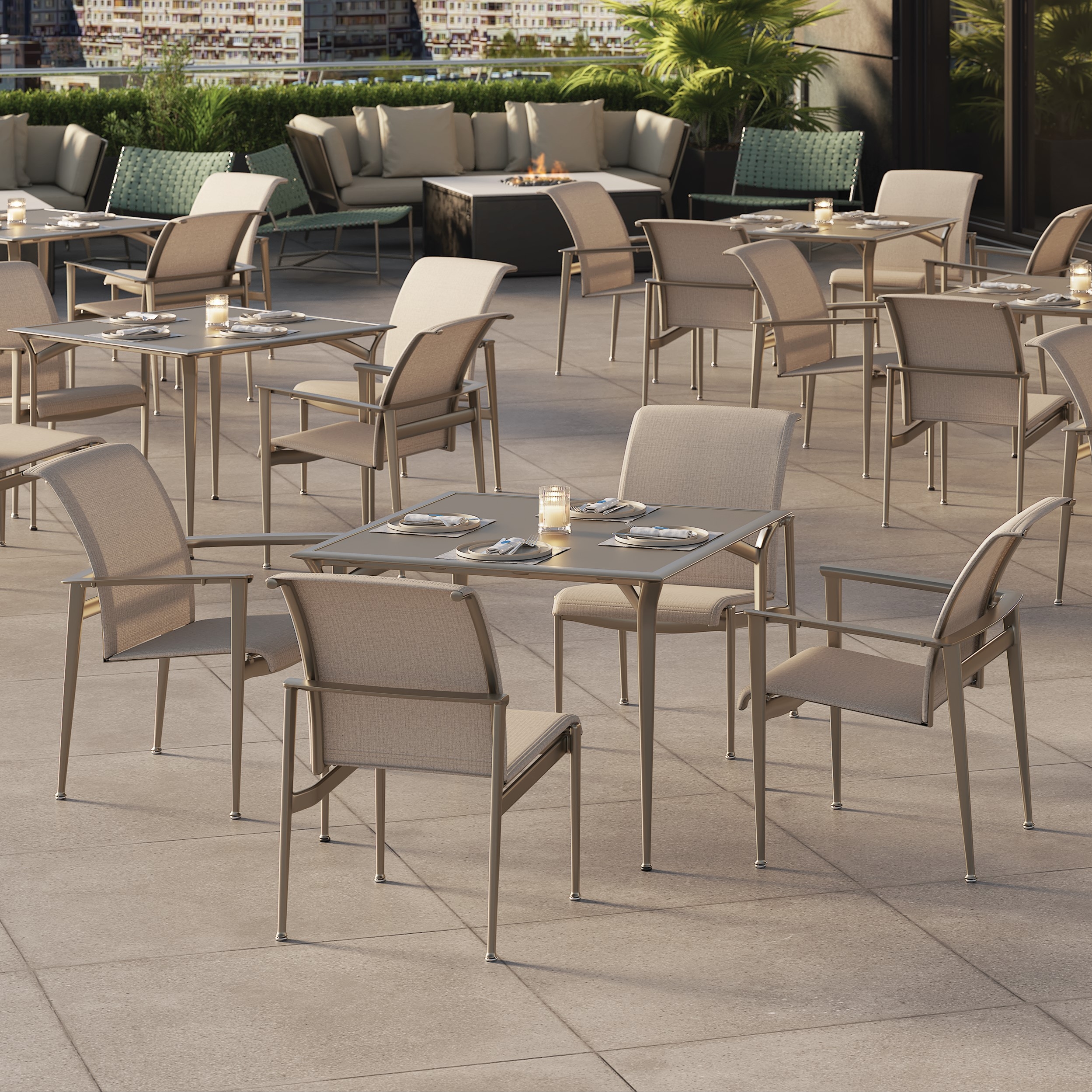 40" Sq. Glass-Top Dining Table