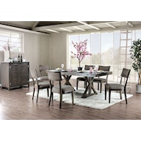 Rustic 7 Piece Dining Table Set