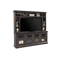 Transitional 84" TV Console and Hutch with 4 Doors
