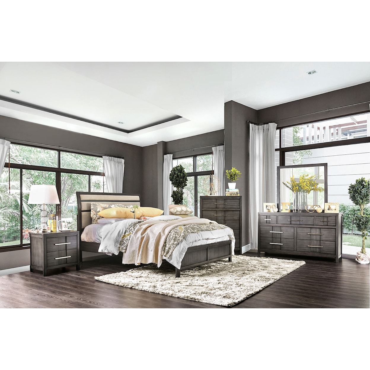 Furniture of America Berenice 4-Piece Queen Bedroom Set