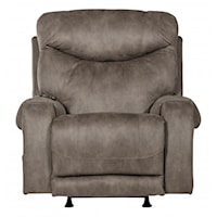 Casual Power Lay Flat Rocker Recliner with Heat, Massage, Power Headrest and Power Lumbar