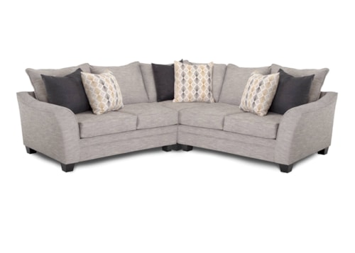 Transitional 3-Piece Sectional Sofa with Flared Arms