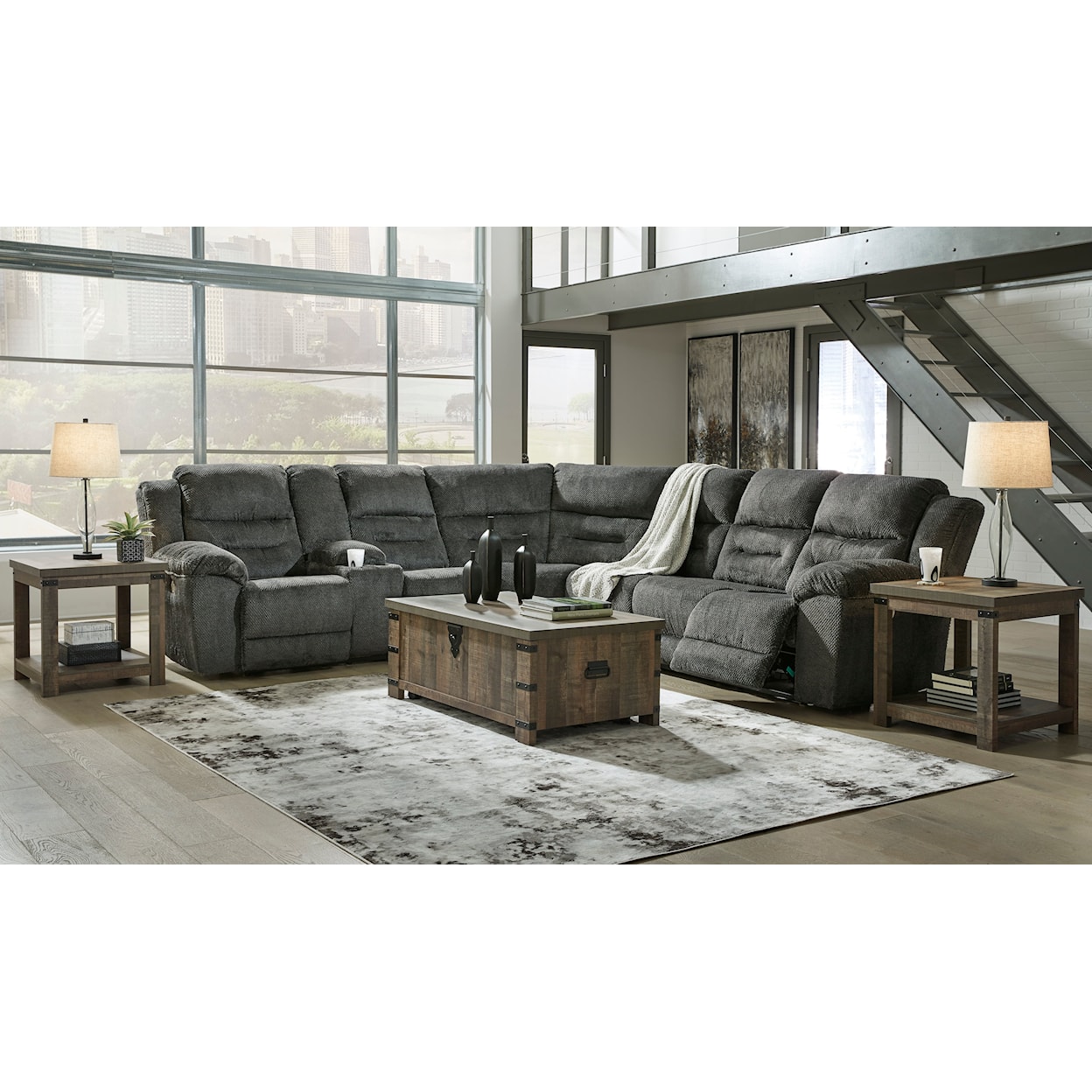 Ashley Signature Design Nettington 4-Piece Power Reclining Sectional