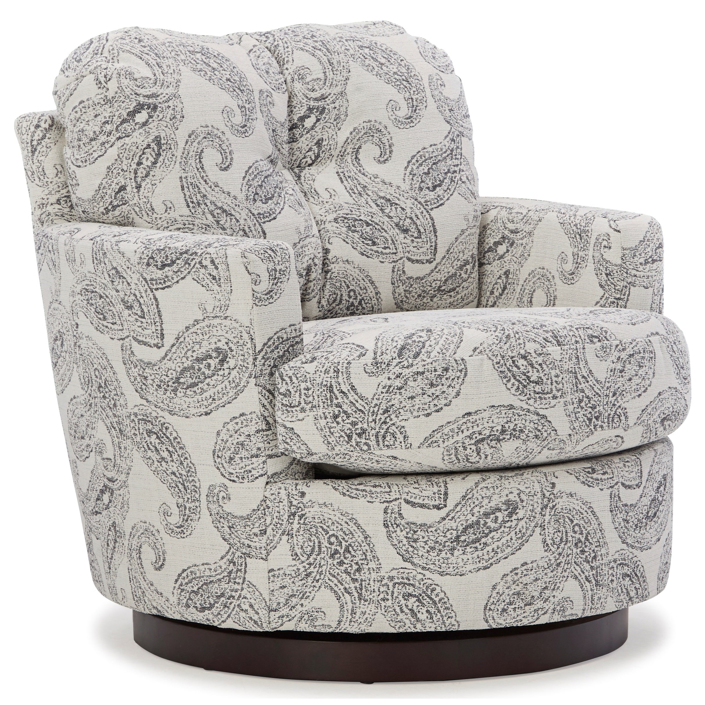 plush swivel armchair