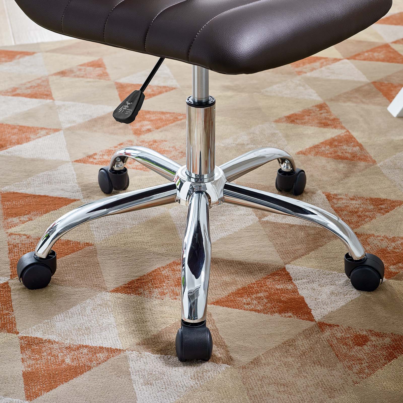 Modway Ripple EEI1532BRN Ripple Contemporary Armless Mid Back Vinyl Office Chair Brown