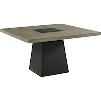 Contemporary Square Dining Table with Single Pedestal Base