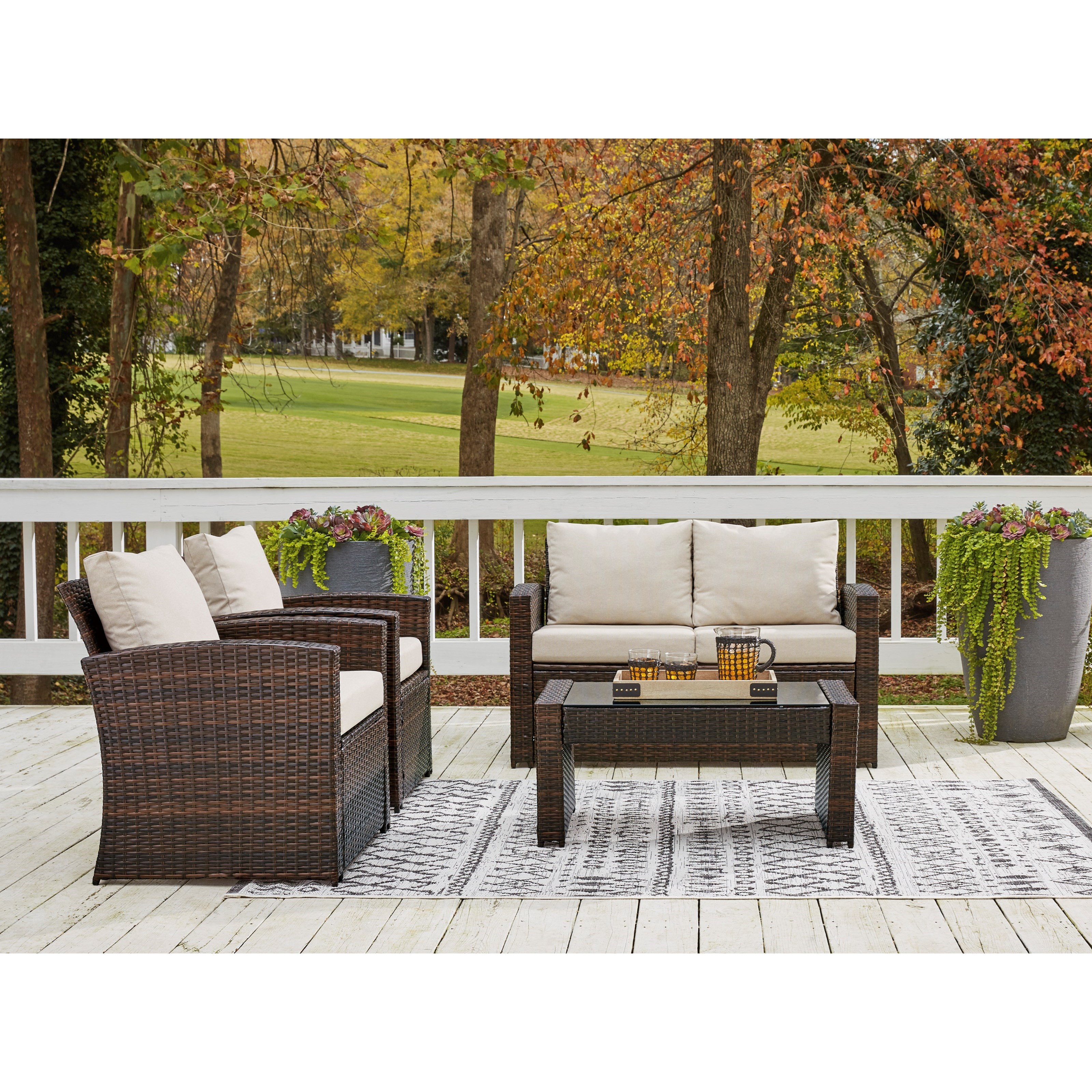 Signature Design by Ashley East Brook Loveseat w/ Table