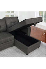 Furniture of America Vide Transitional Sectional Sofabed Chaise with Storage