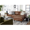 Bravo Furniture Trafton Leather Chaise Sofa w/ USB Port & Wood Feet