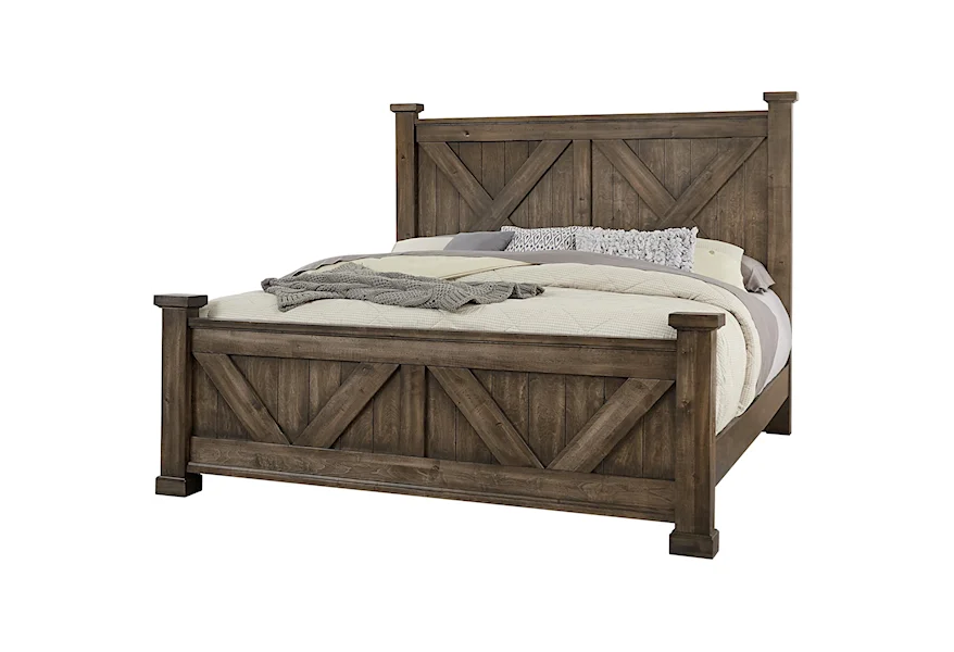 Cool Rustic California King Barndoor Panel Bed by Artisan & Post at Esprit Decor Home Furnishings