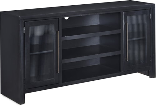 Contemporary 66" Console with 2 Doors and Wire Management
