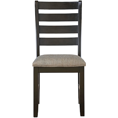 Casual Slat-Back Dining chair with Upholstered Cushion