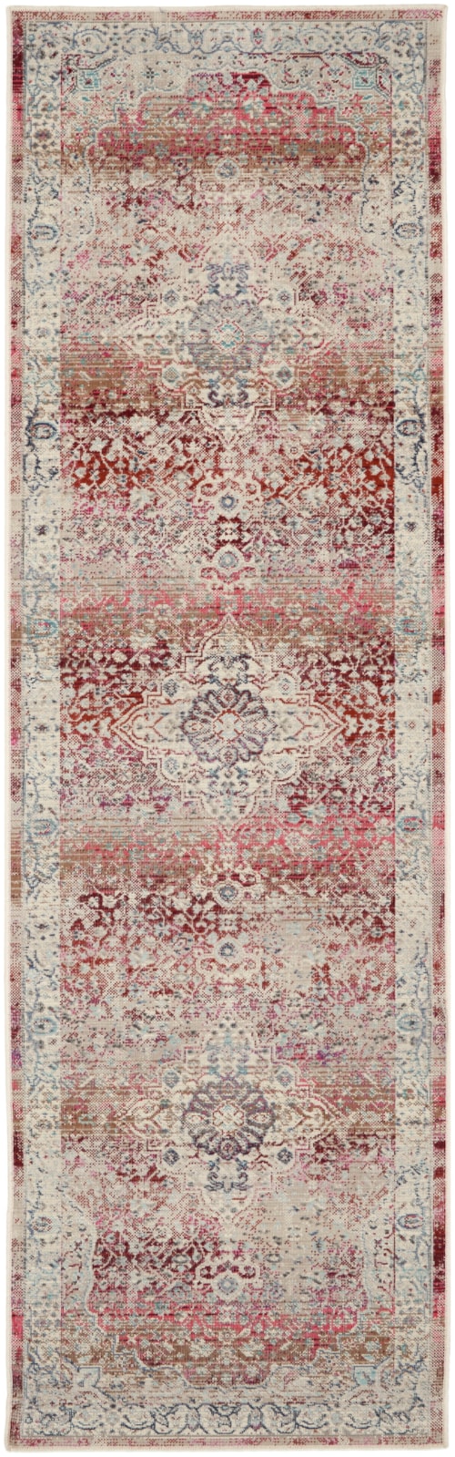2' x 6' Red/Ivory Runner Rug