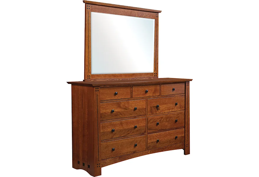 Olde Town Mission Dresser and Mirror Set by JF Hardwood Designs at Saugerties Furniture Mart