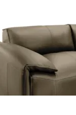 Armen Living Tanner Contemporary Leather Squared Pillow-Arm Sofa with Discreet Rounded Feet