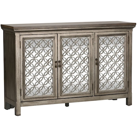 Transitional 3-Door Accent Chest with Adjustable Interior Shelf