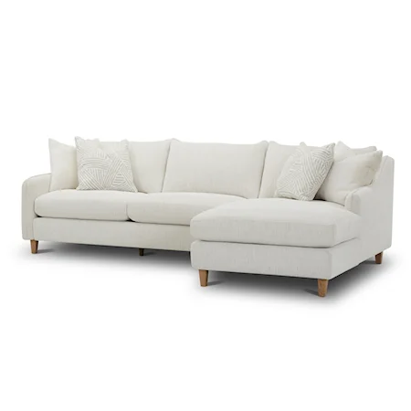 Transitional Sectional Sofa-Chaise with Tapered Legs