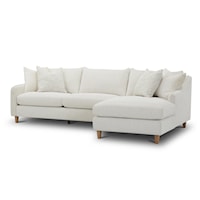 Transitional Sectional Sofa-Chaise with Tapered Legs