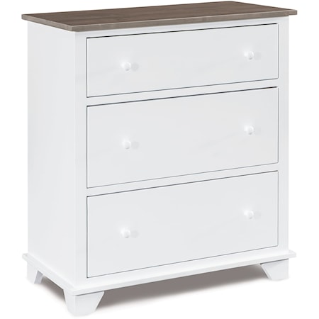 Generations 3-Drawer Bedroom Chest in Two-Tone Finish